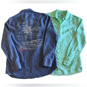 Tommy Bahama Blue and Green Button Down Bundle of 2 Long Sleeve Size XS Women’s